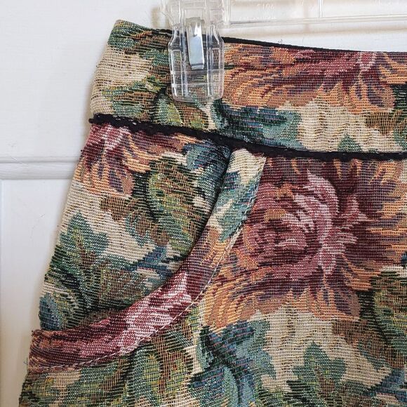 FREE PEOPLE Tapestry Skirt Cream Green Blue Pink - Picture 6 of 14